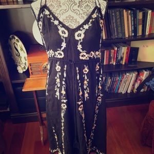 NWT Free People Black embroidered slip dress.